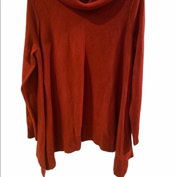 RALSEY Sweater Womens Large Cowl Neck Tunic red cozy soft drapey relaxed boho - Picture 2 of 6